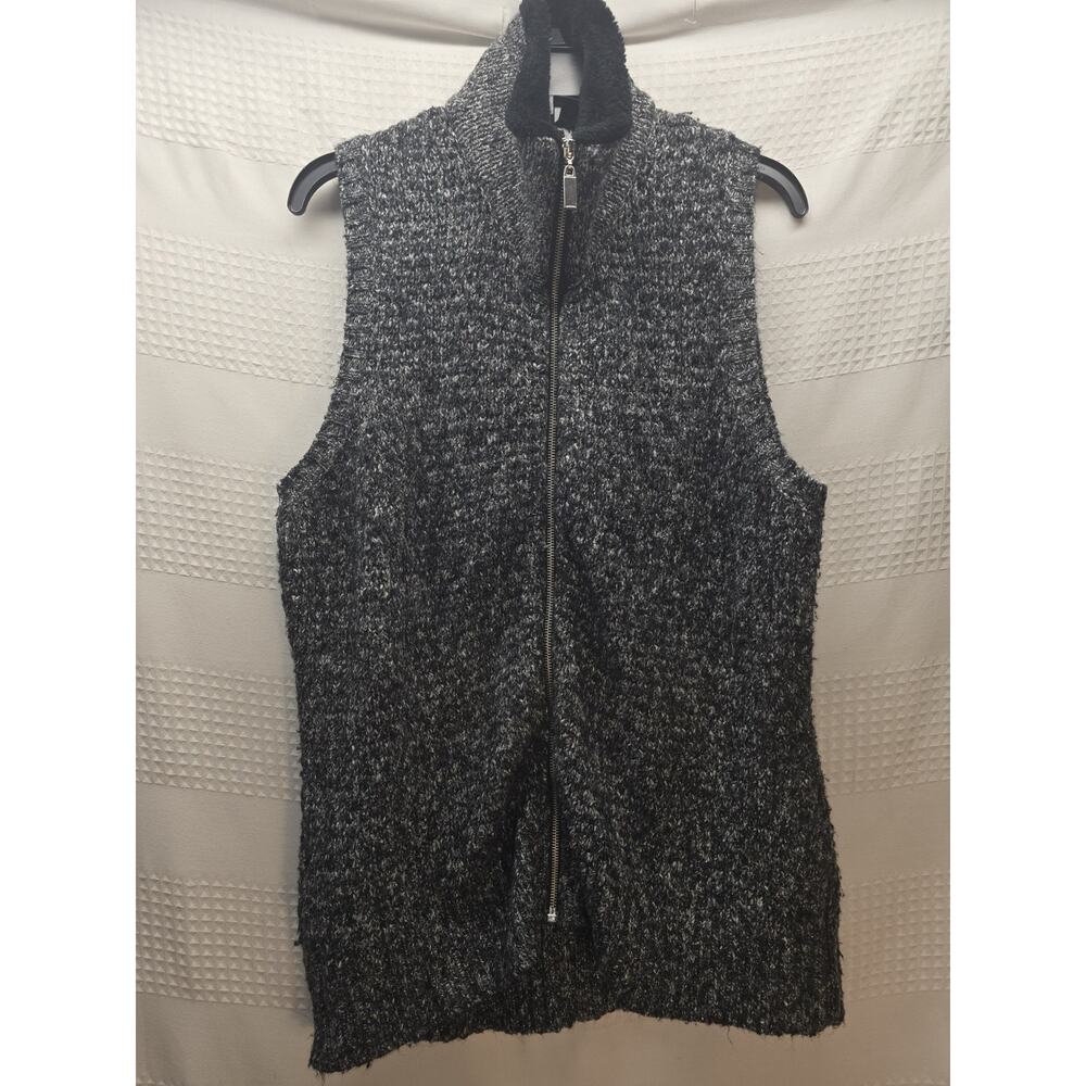 Charter Club Sweater Vest Full Zip Fleece Line High Neck size large